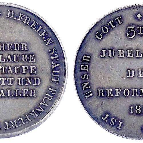 Altdeutsche Münzen und Medaillen Frankfurt-Stadt Silver medal 1817. 300th annive&hellip;