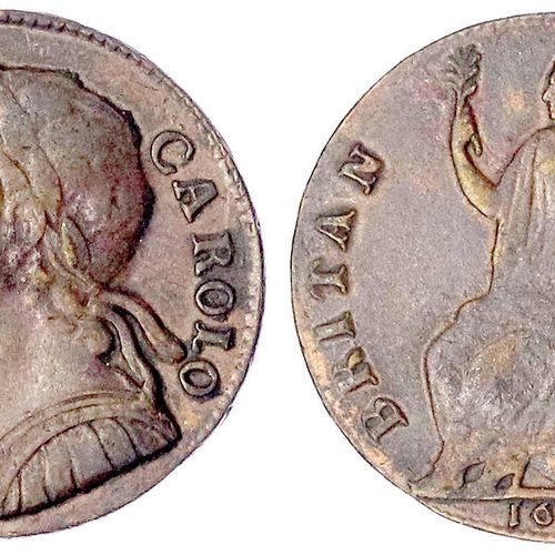 Ausländische Münzen und Medaillen Grossbritannien Charles II., 1660-1685 Halfpen&hellip;