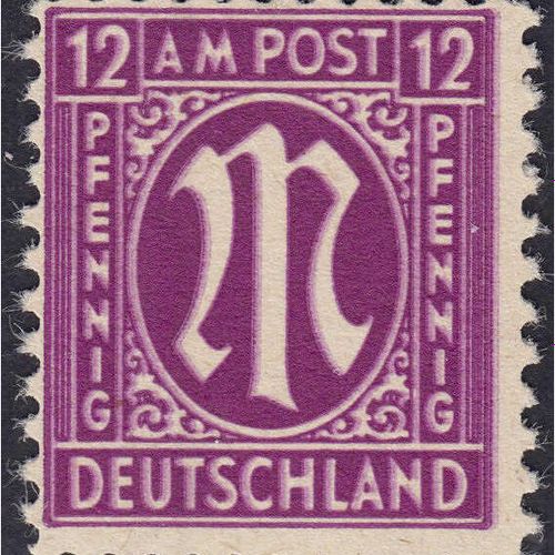 Briefmarken Deutschland Alliierte Besetzung (Amerikanische u. Brit. Zone) 12 Pf.&hellip;