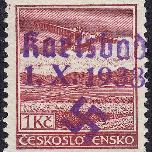 Briefmarken Deutschland Deutsche Kolonien Sudetenland, Karlsbad 1 Kc. Airmail st&hellip;