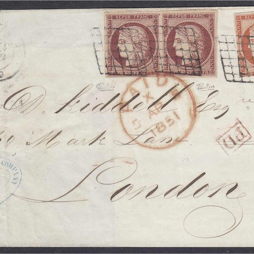 Briefmarken Ausland Frankreich 40 + 1 Fr. Ceres neck shadow in dots 1849, nice m&hellip;