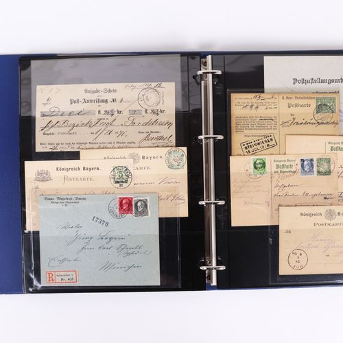 Album - Ganzsachen, Briefe u.A. 巴伐利亚王国，1本邮册，内有邮政文具、卡片、封面，约90件