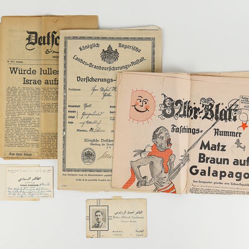 Urkunde / Zeitungen 3 pcs. Comprenant : 1x "Königlich Bayerische Landes-Brandver&hellip;