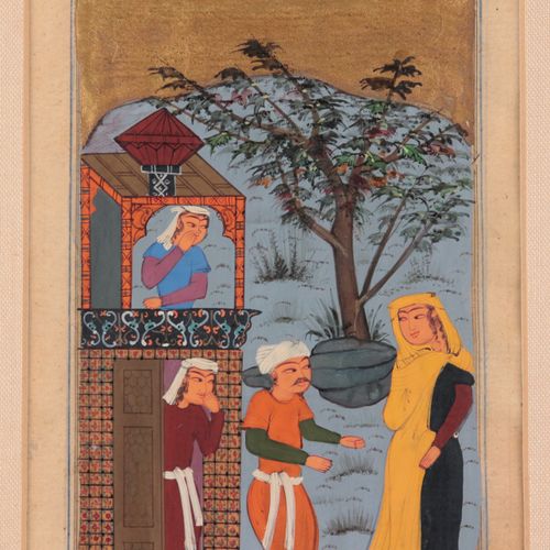 Buchseiten - Miniaturen Perse, 4 pièces, illustrations de livres indo-persans, p&hellip;