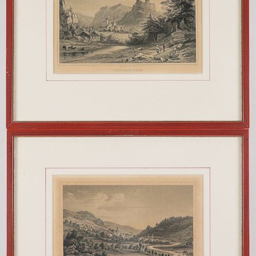Pottenstein / Muggendorf - Ansichten 2 p., gravures sur acier de J. Poppel, dont&hellip;