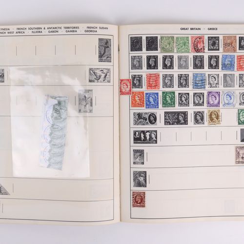 Briefmarkenalben 5件，VERSCH。其中包括集邮册。3个 "密歇根州春湖市罗斯兰邮票公司"（大部分已装满），1个 "探索者邮票专辑"，1966&hellip;