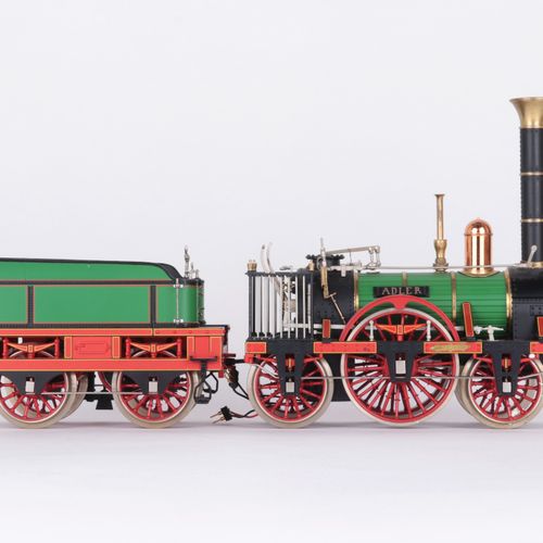 Märklin "Adler" No. 5750, loco with coal tender, plus 2 cars first class, 1x 2nd&hellip;