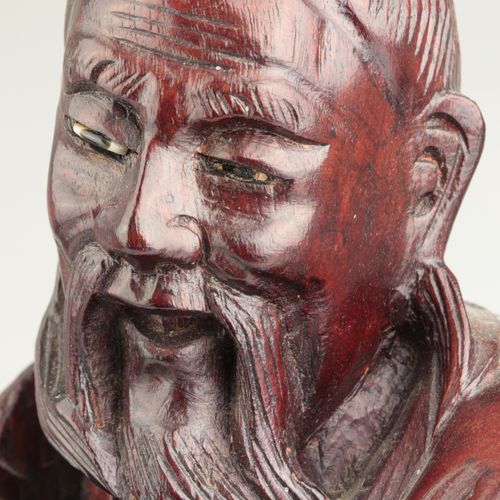 Holzfigur - China 20e siècle, sculpture en bois entièrement plastique, bois dur,&hellip;