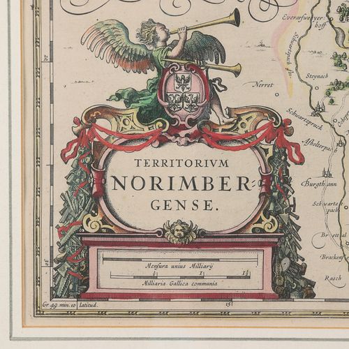 Nürnberg - Karte "Territorium Norimbergense", coloriage ancien. Carte gravée sur&hellip;
