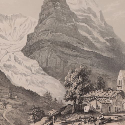 Schweiz - Ansichten 3 p., différentes vues suisses, lithographies de Barnard, 18&hellip;