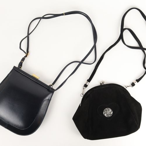 Vintage - Damenhandtaschen 2 St., 1x Coccinella, dunkelblaues Leder, Schulterrie&hellip;