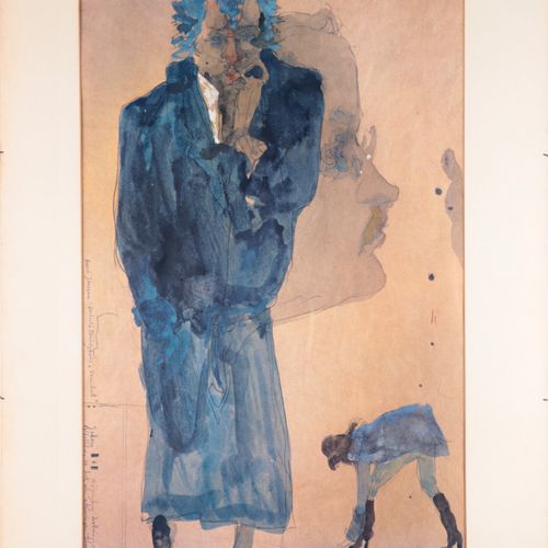 Janssen, Horst 1929 Wandsbek - Hambourg 1995, "Portrait de Svanshall en robe de &hellip;