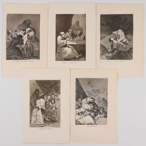 Goya, Francisco de 1746 Fuentetodos - 1828 Bordeaux, 5 p., héliogravures de la s&hellip;