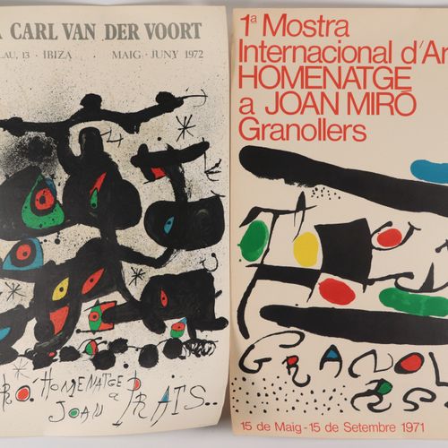 Ausstellungsplakate - Miró, Joan 2 pc. Consisting of: 1x "Homenatge a Joan Prats&hellip;