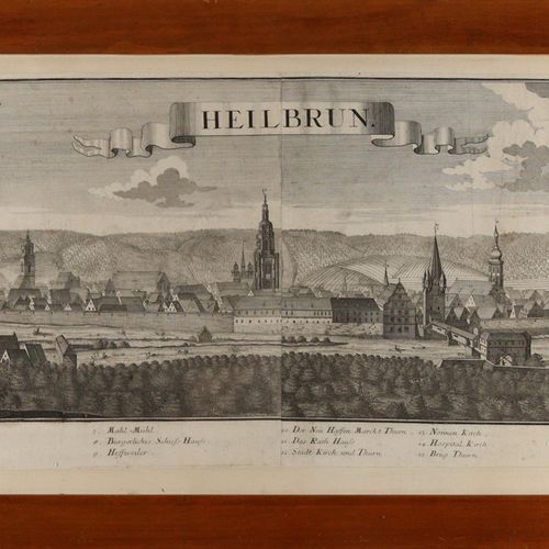 Heilbronn - Gesamtansicht "Heilbrun", vue panoramique historique de l'ouest avec&hellip;