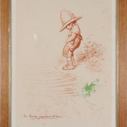 Redon, Georges 1869 - 1943, français. Peintre, "Ne buvez jamais d'eau" (Don't dr&hellip;