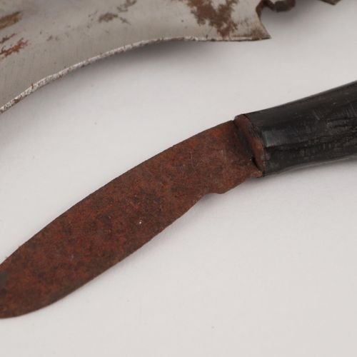 Kukri Dolch Kukri-dague, l'Inde, lame incurvée avec encoche, manche en bois avec&hellip;