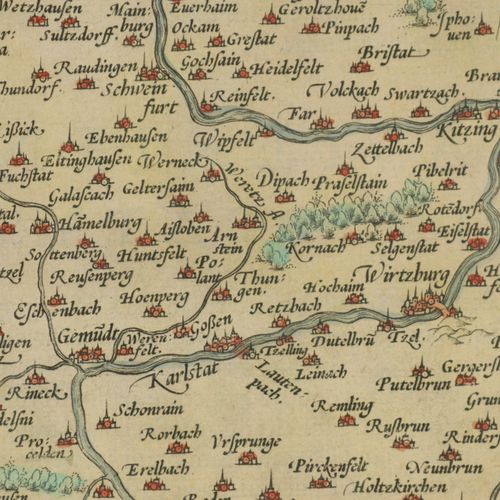 Franken - Karte "Franciae orientalis (vulgo Franckenlant) descriptio", carte en &hellip;