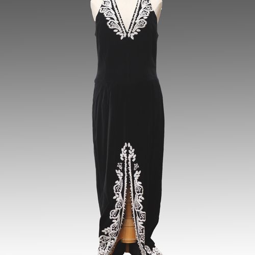Escada - Abendkleid Margaretha Ley, robe dos nu avec veste, velours noir, coton/&hellip;