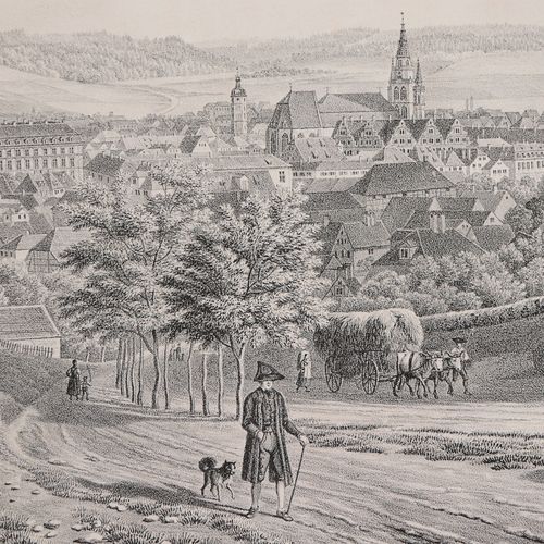 Ansbach - Gesamtansicht "Ansbach", vue historique générale depuis le Kammerforst&hellip;