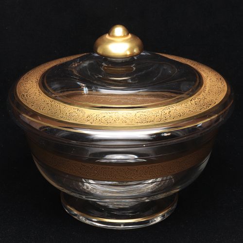 Konvolut nztl., 7 pcs., lidded box in the style of Moser, Karlovy Vary, 6 champa&hellip;