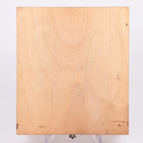 Konvolut Wooden box with Henkell advertising imprint, 2 Elastolin figures, fight&hellip;