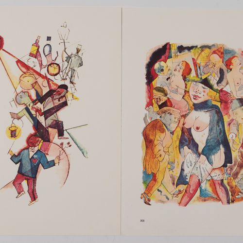 GROSZ, GEORGE 2 p., impression offset couleur, de l'œuvre "Ecce Homo", probablem&hellip;