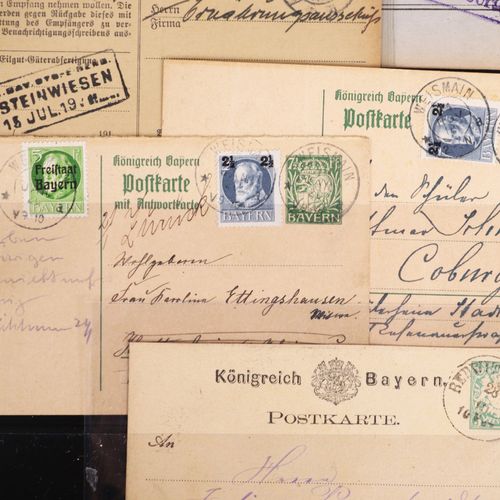Album - Ganzsachen, Briefe u.A. Reino de Baviera, 1 álbum con papelería postal, &hellip;