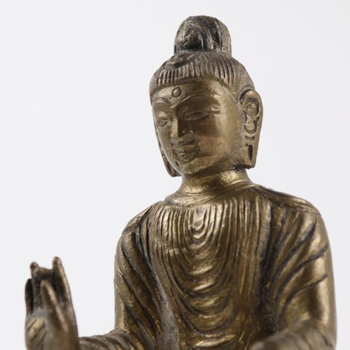 Buddha - Statuette Nepal, Bronzeguss, verlorene Form, Matriya-Buddha, vollplast.&hellip;