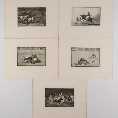 Goya, Francisco de 5 pièces, héliogravures sur vergé Van Gelder, de la série "Le&hellip;