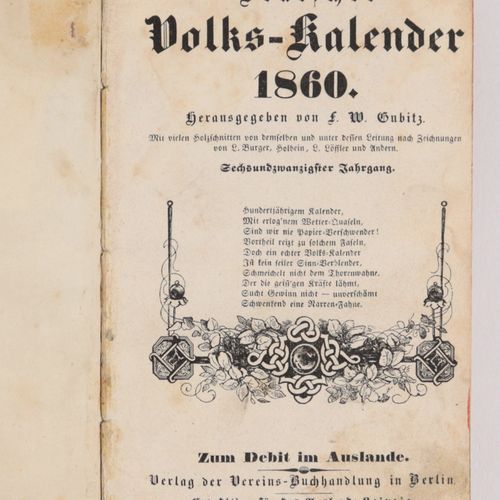 Kalender 1726, 1860 2 pcs, 1x "Calendarium Oeconomicum Practicum Perpetuum. C'es&hellip;