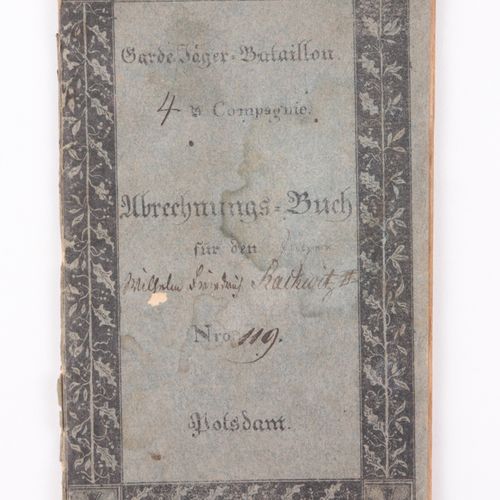 Abrechnungsbuch - Garde Jäger 19e siècle, Garde Jäger-Bataillon, 4e Compagnie, l&hellip;