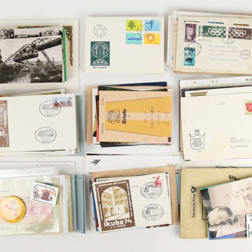 Papierkonvolut 由信件、首日封、邮政文具 "COD"、邮票、图片明信片（纽伦堡、波茨坦、柏林佩尔加蒙博物馆、弗兰科尼亚、艺术卡、圣马洛、丢勒、广告&hellip;