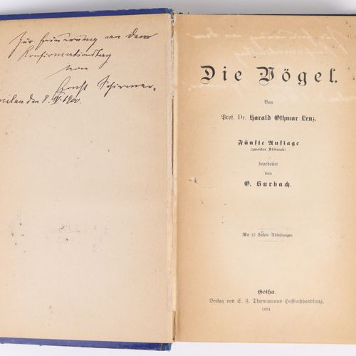 Lenz, Harald, Othmar - Naturgeschichte 2 vol., "Die Vögel", Gotha 1891, Verlag E&hellip;