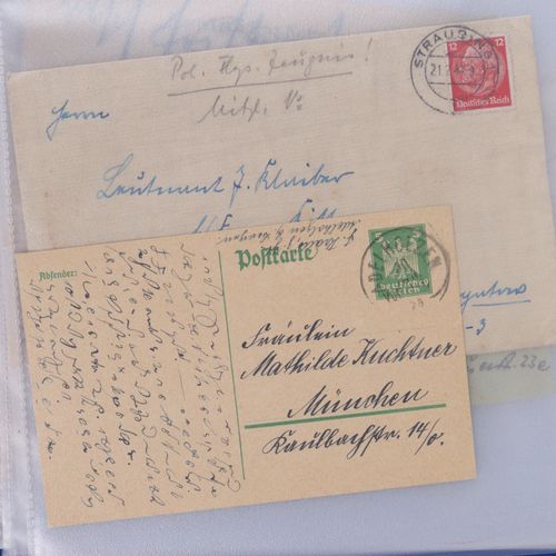 Feldpost/Briefe 2个文件夹，包括战俘邮件、信件、战地邮件、邮政文具等，德意志帝国、第三帝国、旧奥地利、巴伐利亚等，超过70件。