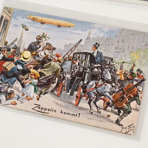Konvolut Ansichtskarten 17 cards, theme: aviation and zeppelin. WW1, from 1908