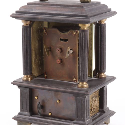 Spieluhr/Tischuhr Reproduction of a table clock around 1900, with alarm clock, w&hellip;