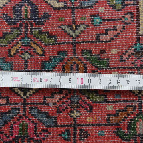 Orientbrücke Iran, noué à la main, coton/laine, champ rouge avec décor floral st&hellip;