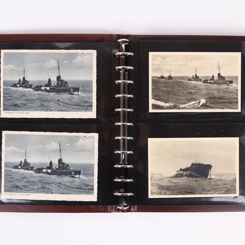 Postkarten - 2. WK Marine Album avec 40 cartes postales, s./w., non envoyées, il&hellip;
