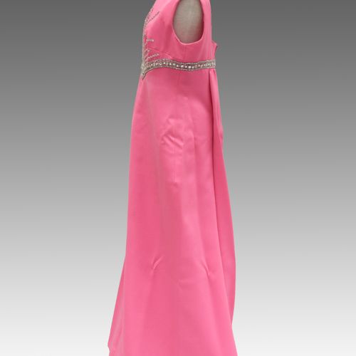 Vintage - Abendkleid Années 1970, modèle Zweigler, probablement en soie, rose, l&hellip;