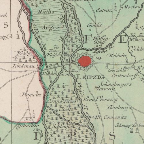 Leipzig - Karte "Praefectura Lipsiensis delineatione Geographica", gravure en co&hellip;