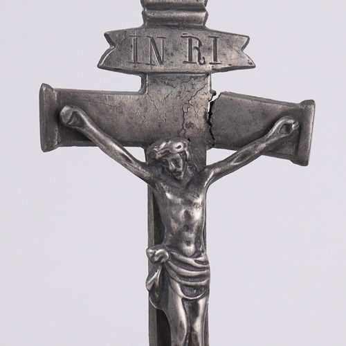 Weihwasserbehälter 4 pieces, pewter, with crucifix, Madonna, resurrection, IHS, &hellip;