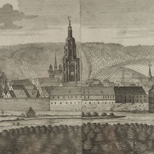 Heilbronn - Gesamtansicht "Heilbrun", vue panoramique historique de l'ouest avec&hellip;