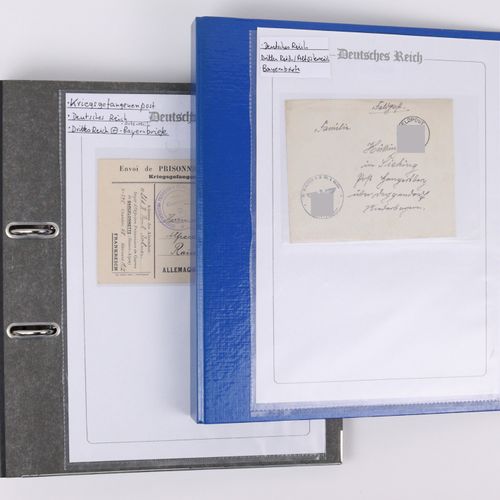 Feldpost/Briefe 2 folders with POW mail, letters, field mail, postal stationary &hellip;