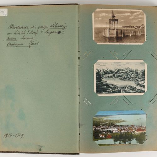 Postkartenalbum - "Bodensee, die ganze Schweiz" "康斯坦茨湖，整个瑞士"，手写标题和日期。1924-1927年，&hellip;