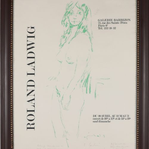 Ladwig, Roland - Ausstellungsplakat "Roland Ladwig", lithographie en couleur sur&hellip;