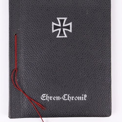 Buch - 3.Reich Chronique d'honneur, non remplie, cuir noir, reliée, gaufrage arg&hellip;