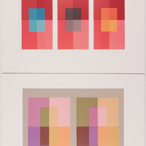 Albers, Josef 2 pcs, dont : 1x "Form und Farbe", sérigraphie dans les tons rouge&hellip;
