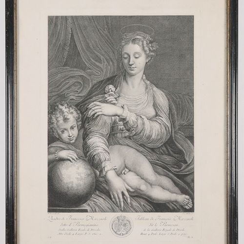 Teucher, J. C. "La Madone à la rose", gravure sur cuivre de J. C. Teucher, dessi&hellip;
