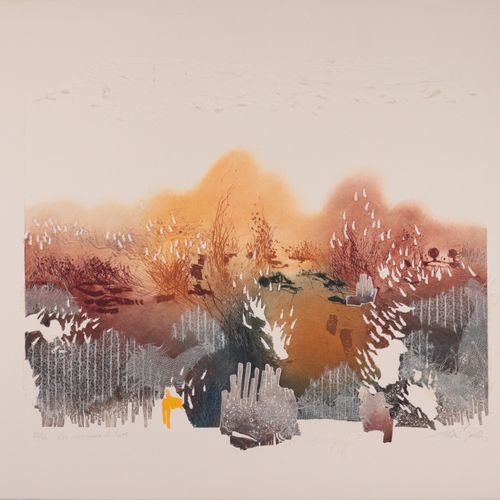 Méan, Francis "Les pinceaux de terre", gravure en couleurs/gaufrage/collage, sig&hellip;